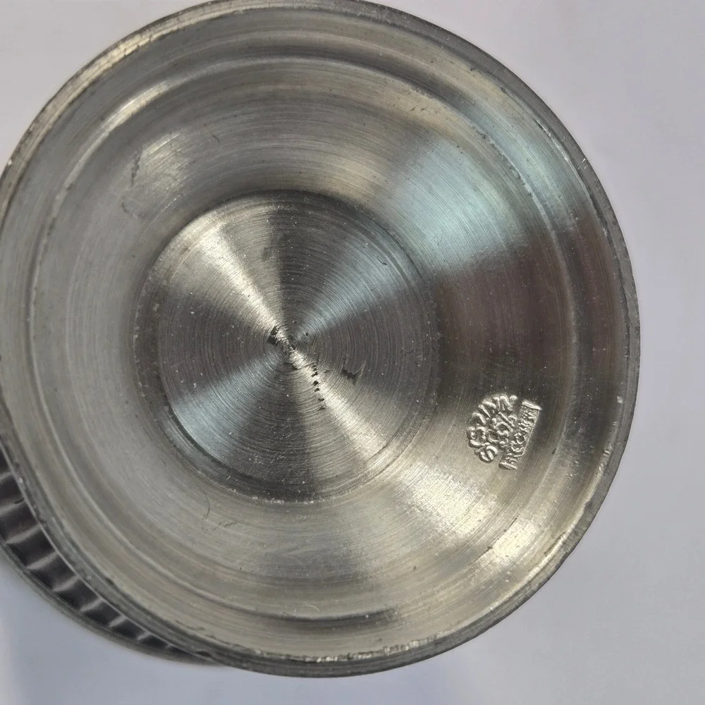 SKS Zinn 95% Pewter Cup Vintage German Relief Scenes Maienzeit Wanderschaft 4